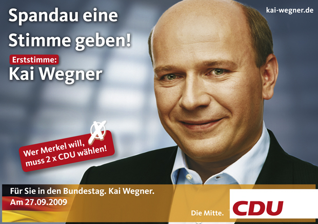 Abschlussplakat CDU Wegner 2009