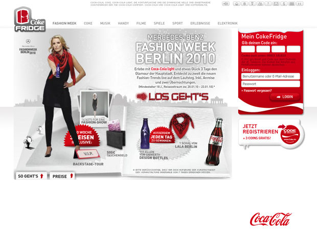 Coke Internetseite